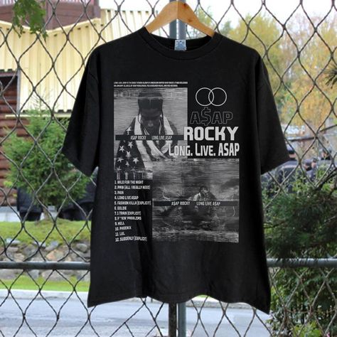 Vintage Bootleg Inspired Asap Rocky Long. Live. Asap Asap Rocky Long Live Asap, Asap Rocky Shirt, Long Live Asap, Asap Rocky T Shirt, Music Merch, Asap Rocky, Aesthetic Shirts, Long Live, Cute Fits