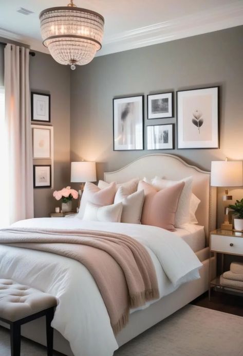 36 Charming Small Bedroom Decor Ideas for Women 33 Woman’s Bedroom, Pretty Bedrooms For Women, Adult Pink Bedroom Ideas, Neutral Pink Bedroom, Guest Bedroom On A Budget, Pink Bedroom Ideas For Women, Small Bedroom Layouts, Small Bedroom Decor Ideas For Women, Decor Small Bedroom