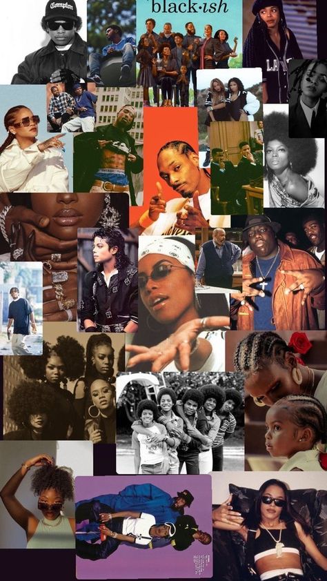 Bhm Wallpaper Aesthetic, Black Culture Collage, Bhm Wallpaper, 90s Asthetics Wallpaper, Trendy Wallpaper Iphone Baddie, 90s Rnb Aesthetic Wallpaper, Black Culture Aesthetic Wallpaper, Trap Aesthetic Wallpaper, Aaliyah Wallpaper