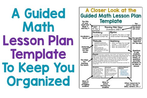 Are you looking for a lesson plan template that can help you write your Guided Math plans? This template is fully editable and includes all the important components for a successful lesson plan. Math Lesson Plan Template, Group Template, Math Template, Gradual Release Of Responsibility, Lesson Plan Format, Middle School Classroom Decor, Guided Math Groups, Geometry Lessons, Classroom Newsletter Template