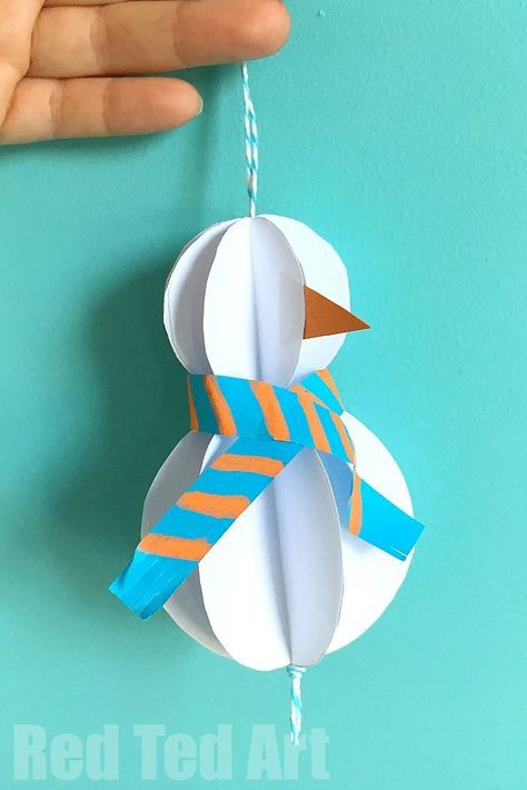 Schnee Party, Snowman 3d, Paper Snowman, Diy Snowman Ornaments, Snowman Crafts Diy, Paper 3d, Paper Christmas Ornaments, Paper Craft Videos, Ornament Diy