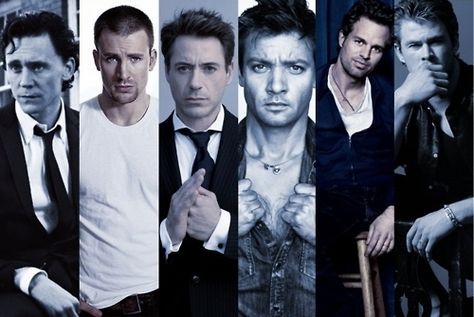 The Avengers men - I challenge you to find a movie with a hotter cast Seven Minutes In Heaven, Avengers Cast, Downey Junior, Jeremy Renner, The Avengers, Avengers Assemble, The Men, Super Heroes, Om Nom