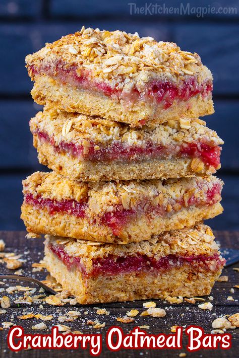 Cranberry Oatmeal Bars, Cranberry Bars Recipe, Cranberry Desserts, Basic Oatmeal, Cranberry Treats, Oatmeal Bar, Cranberry Oatmeal, Cranberry Bars, Cranberry Dessert