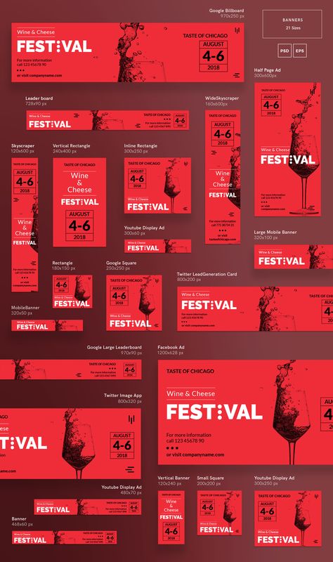 Wine Festival | Modern and Creative Templates Suite on Behance Festival Website Design, Wine Festival Poster, Vertical Banner Design, Nametag Design, Festival Website, Google Banner, Festival Banner, Website Ads, Logos Retro