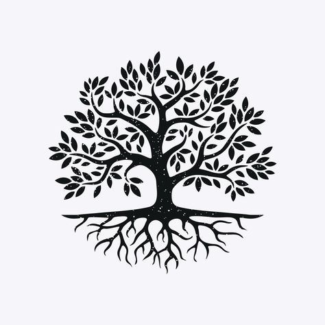 Silhouette vector of tree and root with black white color Tree Of Life Drawing Simple, Roots Drawing, Life Sketch, Tree Root, Tree Stencil, Simple Tree, Tree Of Life Art, Tree Tattoo Designs, Vector Trees