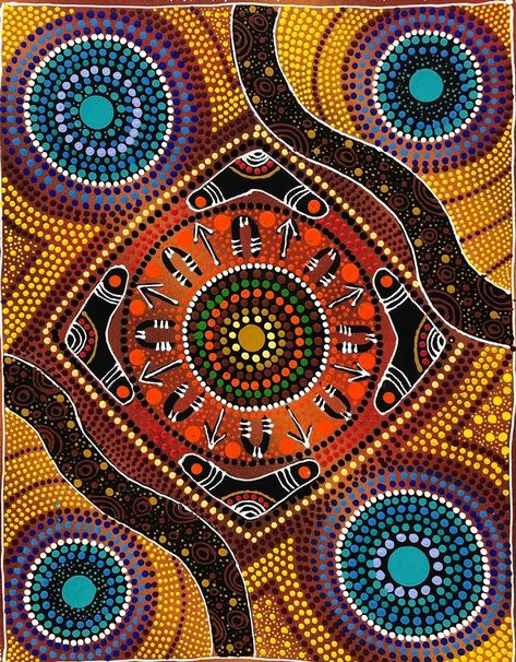 Aboriginal Art Symbols, Aboriginal Dot Painting, Indigenous Australian Art, Aboriginal Dot Art, Zen Doodle Art, Ethnic Art, Aboriginal Artwork, Dot Art Painting, Australian Art