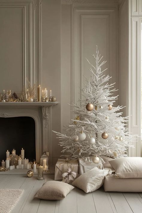 Achieve a timeless, elegant look with neutral Christmas color palettes. #NeutralChristmas #ElegantHolidayDecor #TimelessDesign White Christmas Decorations Elegant, Christmas Decorations Elegant, White Christmas Decorations, Elegant Holiday Decor, Christmas Color Palette, Neutral Christmas, White Christmas Decor, Christmas Color, Classic Holiday