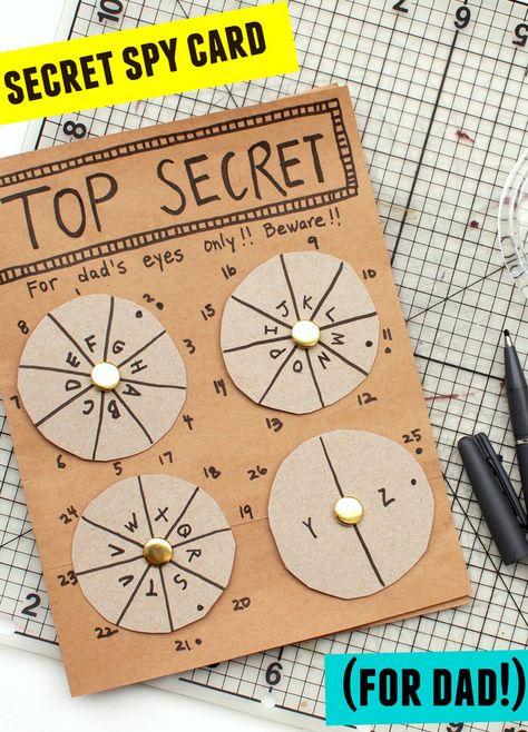 Father's Day Secret Spy Card! البحث عن الكنز, Escape Room Diy, Diy Father's Day Cards, Diy Father's Day, Escape Room For Kids, Escape Room Puzzles, Spy Party, Diy Father's Day Gifts, Father's Day Diy