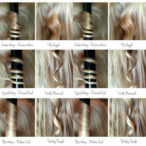 Wand curls Different Ways To Curl Your Hair With A Wand, Tapered Curling Wand, Ways To Curl Your Hair, Curling Wand Tips, Curly Hair Overnight, Wand Hairstyles, Different Curls, Hairstyle Examples, Curl Your Hair