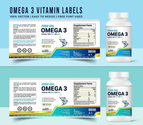 Omega 3 oil label supplement vitamin label with fish oil, bottle label packaging design  creative and modern design with multi vitamin natural vector medicine label daily food supplement. Medicine Label, Packaging Design Creative, Label Packaging Design, Oil Label, Supplements Packaging, Label Packaging, Multi Vitamin, Cod Liver Oil, Vitamin Supplements