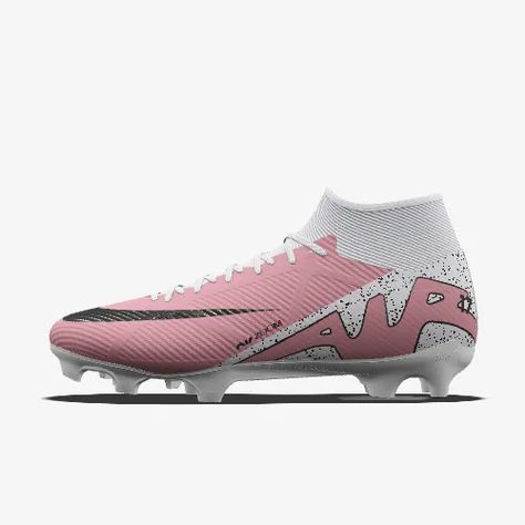 Nike Mercurial Superfly 9 Academy By You Custom Firm-Ground Football Boot. Nike UK Football Boots Nike, Soccer Things, Nike Football Boots, Pink Football, Girls Football Boots, Football Stuff, Nike Boots, Soccer Boots, Flag Football