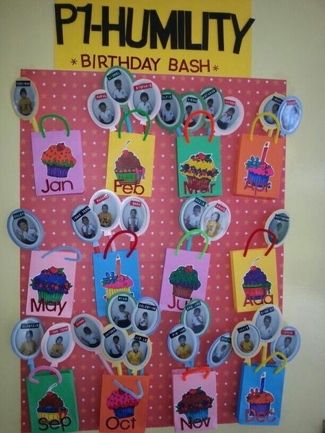 Birthday Chart Happy Birthday Charts For Classroom, Birthday Chart Classroom, Birthday Board Classroom, Birthday Chart, Birthday Boards, Preschool Room, Birthday Bulletin Boards, Birthday Bulletin, Student Picture