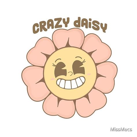 Crazy daisy retro cartoon sticker Crazy Daisy, Retro Cartoon, Retro Cartoons, Cartoon Stickers, Positive Messages, Sticker Shop, Top Artists, Sell Your Art, Daisy