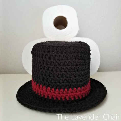 This Snowman Top Hat Toilet Paper Roll Cover Crochet Pattern was designed specifically for the 2017 Blog Hop. Check out the Introductory Post HERE! Crochet Top Hat Free Pattern, Crochet Toilet Roll Cover, Snowman Top Hat, Introductory Post, Lavender Chair, The Lavender Chair, Snowman Hats, Lace Blanket, Tote Crochet