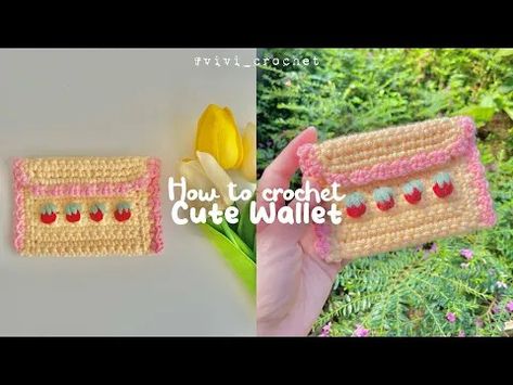 Card Holder Crochet Free Pattern, Crochet Card Holder Wallet, Crochet Card Holder Pattern, Crochet Coin Purse Free Pattern Easy, Cute Pouch Crochet, Crochet Card Holder Pattern Free, Crochet Wallet Purse, Crochet Wallet Pattern Free, Crochet Wallet Pattern