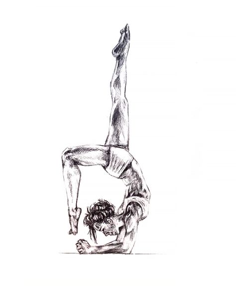 Yoga Pose - Pencil and Pen Drawing Yoga Poses Drawing Art, Yoga Poses Sketch, Handstand Drawing, Yoga Pose Drawing Simple, Yoga Pose Drawing, Yoga Sketch Art, Yoga Pose Sketch Art, Yoga Sketch, Yoga Tree Pose Drawing