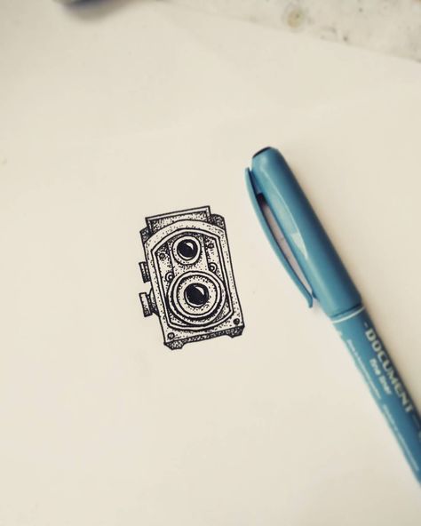 Small vintage camera tattoo design #drawing #sketching #doodling #illustration #linework #dotwork #old #vintage #retro #camera #photography #blackandwhite #blackandwhitetattoo #black #ink #tattoo #tattoodesign #tattooczech #czech #iblackwork #small... Vintage Camera Tattoos, Vintage Tattoo Sleeve, Camera Tattoo Design, Camera Tattoos, Travel Kids, Camera Tattoo, Tattoo Photography, Drawing Sketching, Retro Camera