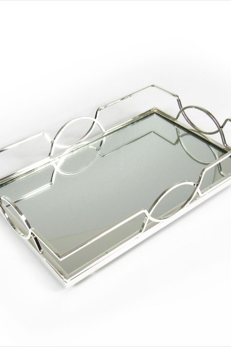 Modern Tray, Mirror Rectangle, Cakes Decor, Kitchen Decor Collections, Ramadan Collection, Art Deco Metal, Elegant Tray, Makeup Tray, Diwali Decorations At Home