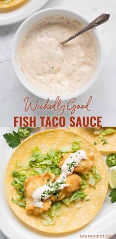 Best Fish Taco Sauce, Sauce With Sour Cream, Fish Taco Sauce, Good Fish, How To Make Fish, Fish Recipes Baked, Resep Seafood, Oreo Milkshake, Fish Taco