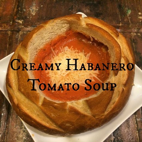 Meatless Monday: Creamy Habanero Tomato Soup - Orlando Dietitian Nutritionist Habanero Pepper, Spicy Soup, Registered Dietitian Nutritionist, Habanero Peppers, Savory Soups, Vegan Soups, Soup Season, Stuffed Pepper Soup, Bread Bowls