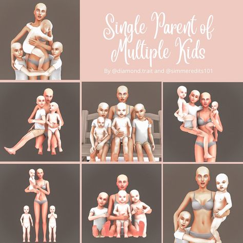 Sims 4 Mom And Daughter Poses, Sims 4 Single Parent Poses, Sims 4 Single Mom Poses, Sims4 Family, Sims Historical, Pose Mode, Toddler Poses, Sims 4 Couple Poses, Sims Poses