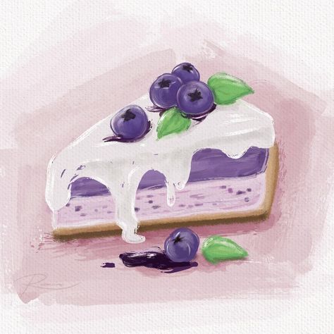 "Traditional look " Digital oil painting Cookie Painting Canvas, Oil Pastel Food, Aesthetic Cake Painting, Dessert Painting, Cake Acrylic Painting, Dessert Acrylic Painting, Cake Painting, Cake Gouache, Slice Of Cake Painting