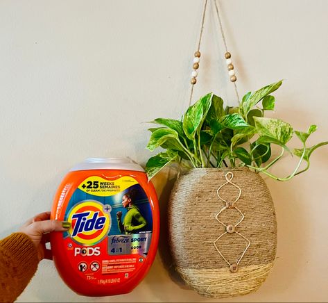 Upcycle your Tide Pod Container! Crafts From Tide Pod Containers, Recycled Pod Containers, Laundry Pod Container Crafts, Recycle Tide Pod Containers, Reusing Tide Pod Containers, Diy Laundry Pod Container, Reuse Laundry Pod Container, Diy With Tide Pod Container, Crafts With Pod Containers