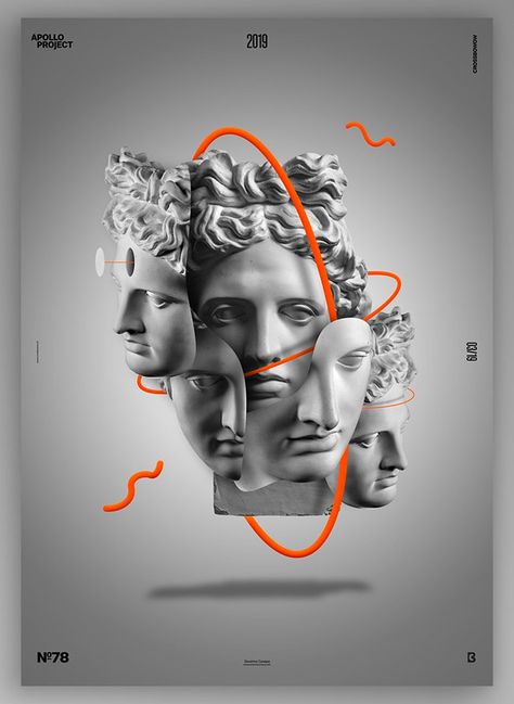 Digital Art and Renaissance Statues: An Unlikely Combination That Actually Works! The Mask Poster, Modern Graphic Art, Vaporwave Art, Glitch Art, Foto Art, Abstract Poster, Art And Illustration, Art Tutorial, The Mask