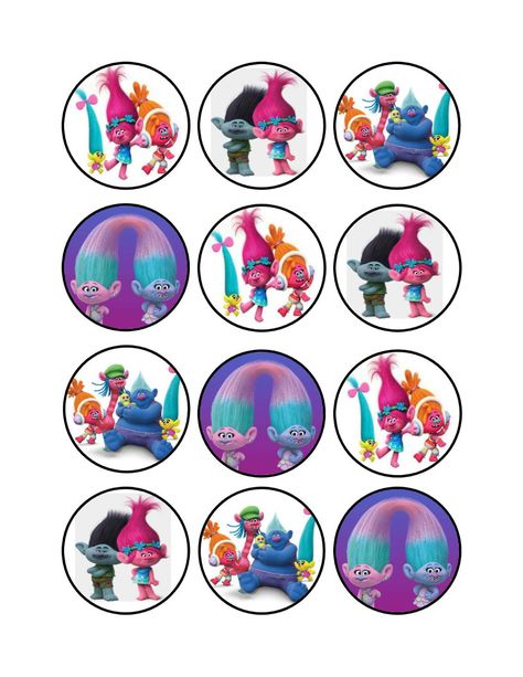 https://www.etsy.com/listing/490356951/edible-trolls-movie-cupcake-cookie?ref=shop_home_active_76 Trolls Cupcake Toppers, Movie Cupcakes, Troll Cupcakes, Trolls Cake, Bead Bottle, Cupcake Cookie, Trolls Birthday Party, Disney Theme Party, Troll Party