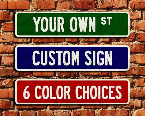 Street Sign Decor, Personalized Street Signs, Diner Sign, Custom Street Signs, Cafe Sign, Personalized Name Plates, Personalized Wood Signs, Personalized Metal Signs, Custom Metal Signs