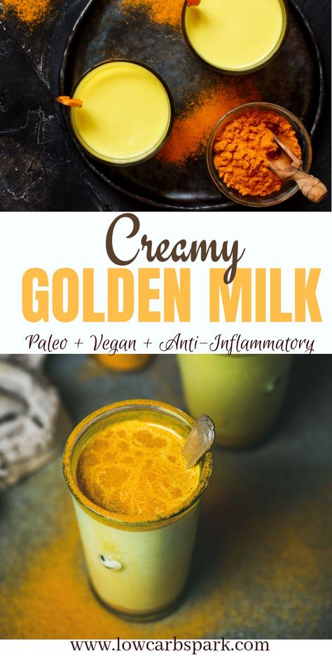 Bulletproof tea is a drink that is very low in carbs and a great way to up the fat intake in a keto diet. Enjoy the health benefits of a bulletproof drink even if you are not a coffee fan. Golden Milk is a health elixir used for centuries. The main ingredient you need is turmeric. #turmerictea #goldenmilk via @lowcarbspark Bulletproof Tea, Golden Milk Tea, Turmeric Golden Milk, Coffee Diet, Keto Treats, Keto Drinks, Low Carb Drinks, Green Coffee Bean Extract, Coffee Benefits