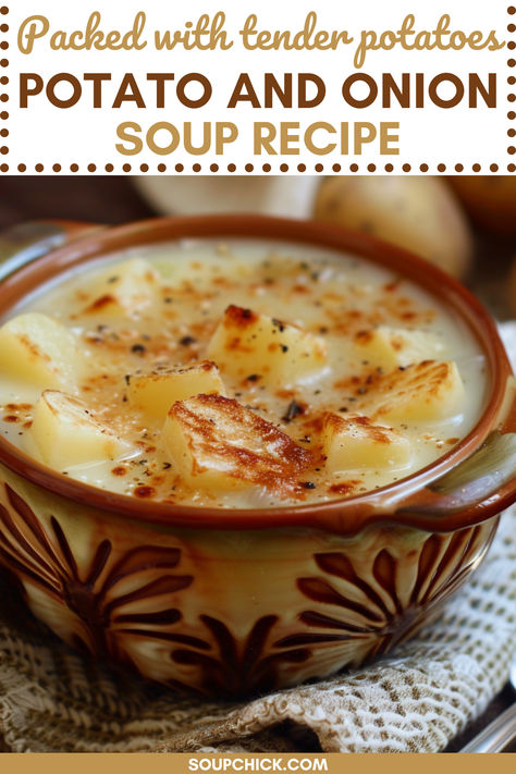 Potato And Onion Soup Recipe Potato Onion Soup Recipe, Homemade Lipton Onion Soup Mix Recipes, Potato And Onion Soup Recipes, Rustic Potato Soup, Potato And Onion Soup, Cream Of Onion Soup Recipes, Onion Soup Mix Recipe Ideas, Cream Of Potato Soup Recipes, Onion Potato Soup