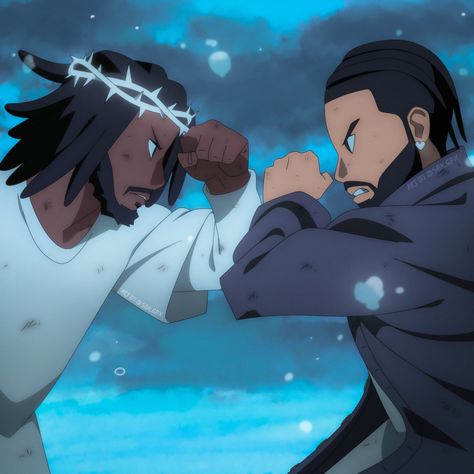 Kung Fu Kenny VS BBL Drizzy ‼️ art by me 😂 who’s winning this fight⁉️ #kendrick #kendricklamar #kungfukenny #drake #champagnepapi #drizzy #bbldrizzy #rickross #jcole #realcoleworld #metroboomin #metro #future #kdot #naruto #ovo #interscope #sasuke #narutoshippuden #narutoedits #funny #memes #meme #digitalart #ipadart #procreate #animeart #jujutsukaisen #notlikeus #euphoria Kendrick Vs Drake Art, Drake Vs Kendrick, Kendrick Vs Drake, Drake Art, Kung Fu Kenny, Hip Hop Wallpaper, Funny Pfp, Dope Cartoons, Black Cat Anime