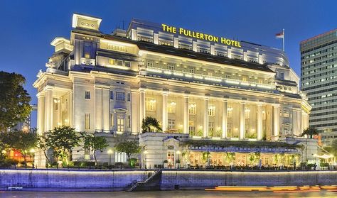 FULLERTON HOTEL, (Singapore)   - Click on the photo to read my review of The Fullerton Hotel, Singapore (another great Virtuoso partner property) from my April 2013 stay.  (Don't forget to ask about the complimentary inclusions when booking with a Virtuoso Travel Advisor) Fullerton Hotel Singapore, Singapore View, Fullerton Hotel, Singapore Skyline, Architecture Design Competition, Singapore River, Singapore Photos, Capitol Building, Luxury Spa