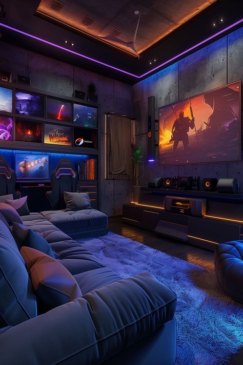 Small Theater Room, Small Theatre Room Ideas, Theatre Room Ideas, Apartemen Studio, Small Game Rooms, Theater Room Design, Home Cinema Room, Chill Room, تصميم للمنزل العصري