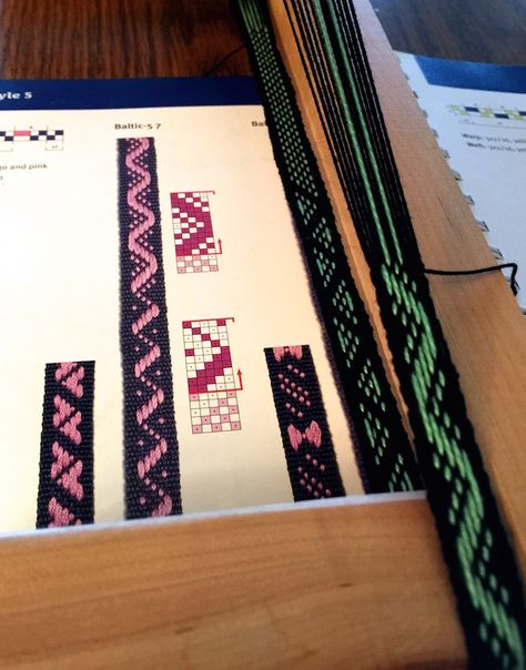 Beginning my second Baltic pattern Baltic Pattern, Baltic Style, Inkle Weaving Patterns, Tablet Weaving Patterns, Inkle Weaving, Inkle Loom, Card Weaving, Tablet Weaving, Plastic Canvas Crafts