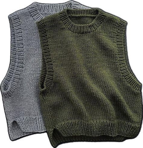 Hand Knit Sweater Vest, Sweater Vest Cropped, Iphone In Hand, Blank Image, Sweater Star, Knitting Vest, Summer Knitting Patterns, Knitted Sweater Vest, Vintage Crew Neck