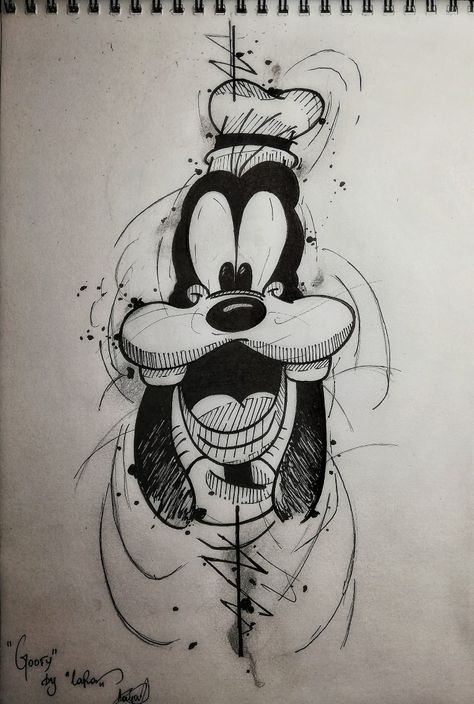 Goofy Tattoos, Mickey Tattoo, Feather With Birds Tattoo, Disney Doodles, Pen Art Work, Goofy Disney, Beast Wallpaper, Manga Tattoo, Goofy Drawing