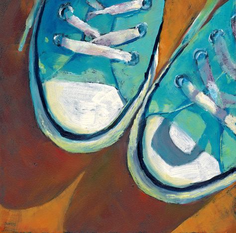 I like the colors the simplicity & the intention.  "Remembered" by Brenda Ferguson Oil Pastel Art, Middle School Art, Daily Painting, Still Life Art, Painting Class, Shoe Art, Pastel Art, Art Education, Free Art