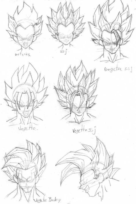 Dragon Ball Hair, Dbz Drawings, Drawing Anime Bodies, Ball Hair, Goku Drawing, Ball Drawing, Ball Hairstyles, Dragon Ball Super Art, Dbz Art