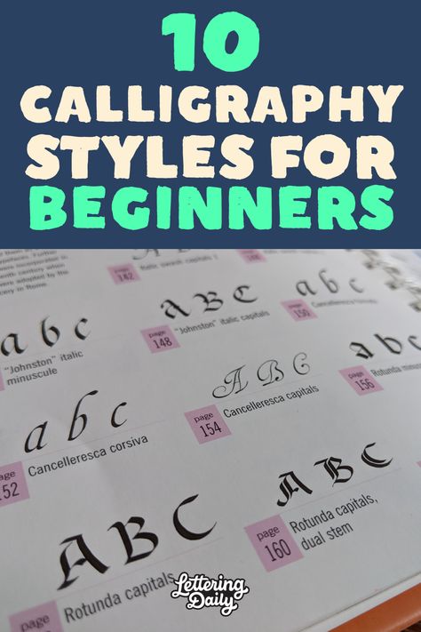 10 Calligraphy styles for beginners - article on Lettering Daily website. Fake Calligraphy Alphabet, Calligraphy Alphabets, Beginner Calligraphy, Fake Calligraphy, How To Do Calligraphy, Learning Calligraphy, Calligraphy Writing Styles, Calligraphy Fonts Alphabet, Pen Work