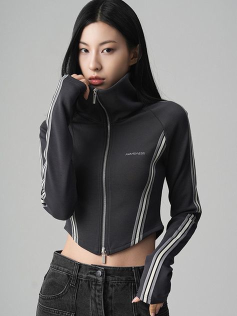 Korean Active Wear, Acubi Outfits, Lettering Embroidery, Workout Fits, Suit Design, Charcoal Black, Jewelry Outfit, Suit Designs, Favorite Products