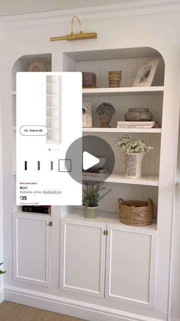 Kirsty Griffiths 🐓🇬🇧 on Instagram: "IKEA £197 HACK - My Easy Guide ⭐️  • 🤍 I even made my own doors from MDF 👍 • This IKEA Billy bookcase made it possible for me to build these beautiful fitted bookcases 💕 • I have a step-by-step guide on my YouTube channel. Just comment BILLY ⬇️ and I will DM you my easy guide  • Tag someone you know would love to create this hack! All in it cost me £197. I actually bought the 40cm wide Billy from Facebook marketplace for £10! Loads on there ℹ️ • Let me know if this has inspired you to have a go yourself. Believe me ! If I’ve managed it, anyone can 🙌🏻 • #ikea #reels #trending #trendingreels #ikeabilly #billybookcase #ikeahack #ikeahome #beforeandafter" Kallax Billy Combination, Billy Hack, Ikea Billy Hack, Ikea Built In, Ikea Billy Bookcase Hack, Easy Ikea Hack, Ikea Hack Ideas, Ikea Billy Bookcase, Ikea Furniture Hacks