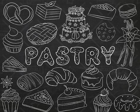 Chalkboard Pastry Vector Pack, Bakery Clipart, Sweets Clipart, Baking Clipart, Pastry Graphics, Cake Bakery Doodle Art, Cafe Chalkboard Art, Pastry Shop Drawing, Bakery Chalkboard Art, Pastry Chalkboard Art, Bakery Products Drawing, Starbucks Decor, Donut Mural, Bakery Chalkboard