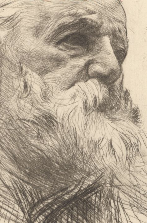 Portrait of Victor Hugo - Rodin Master Drawing, Auguste Rodin, Pierre Auguste Renoir, Alphonse Mucha, Victor Hugo, Monoprint, Life Drawing, Caricatures, Old Man