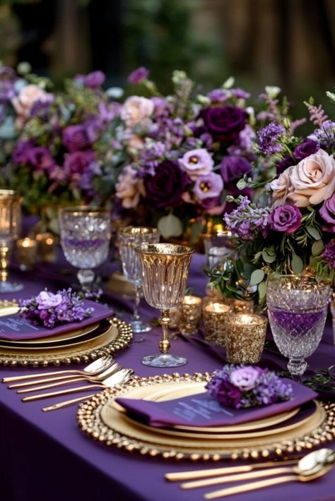 Color Schemes Purple, Western Fall Wedding, Wedding Ideas Western, Wedding Color Schemes Purple, Fall Wedding Planning, Purple Wedding Colors, Boho Lanterns, Tea Time Table, Vanilla Desserts