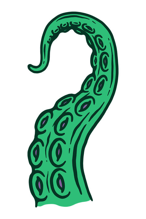 Tentacle Drawing, Octopus Tentacles, Octopus, Drawings, For Sale, Green, Pins