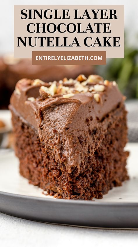 Chocolate Cake With Nuts Recipe, Simple Nutella Desserts, Nutella Cake Recipes, Nutella Deserts, Hazelnut Cake Recipe, Chocolate Nutella Cake, Nutella Recipes Cake, Chocolate Snack Cake, Snacking Cake