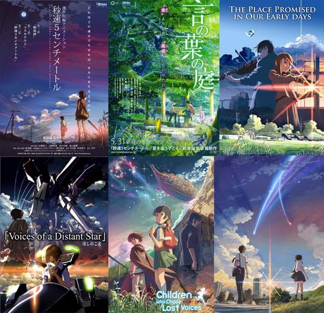 movie nerd (makoto shinkai) Shinkai Films, Anime Watchlist, Makoto Shinkai Movies, Lost Voice, List Anime, Makoto Shinkai, Movie Nerd, Movie To Watch List, Anime Pic