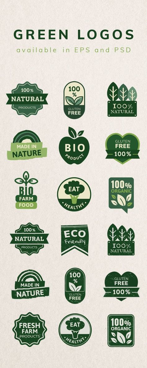 Eco Logo Design Branding, Food Packaging Sticker, Eco Logo Design, Green Branding, Ribbon Logo, Eco Logo, Logo Stickers, Eco Friendly Brands, Vector Food